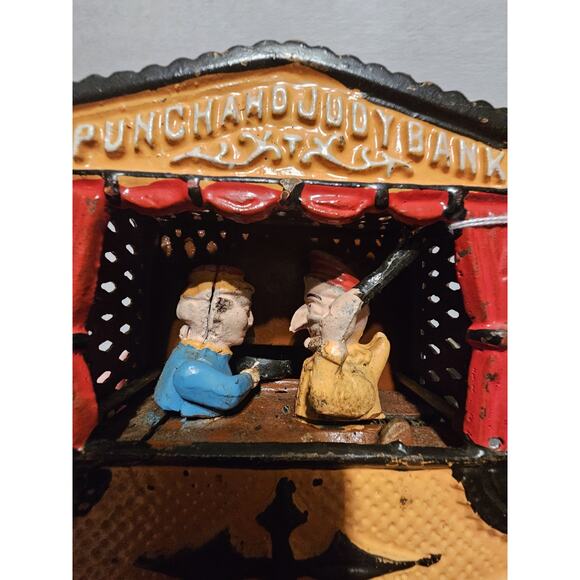 Punch and Judy Vintage Cast Iron Mechanical Coin Bank - Picture 4 of 7